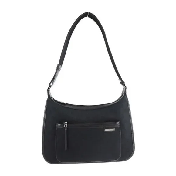 Gucci Canvas Leather Black GG One Shoulder Tote Bag Shoulder Bag - Picture 1 of 6